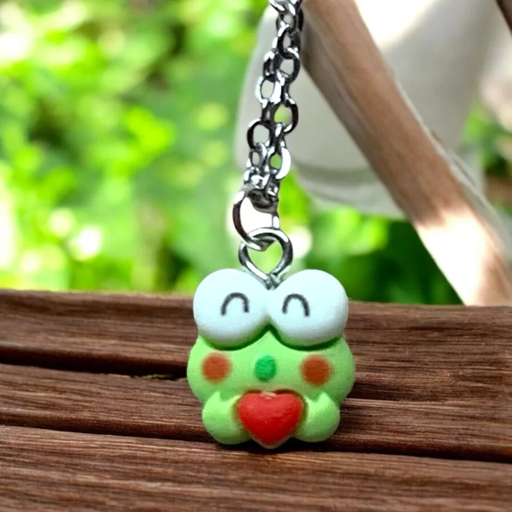 Kerropi Silver Necklace with Red Heart hello Kitty family Sanrio
